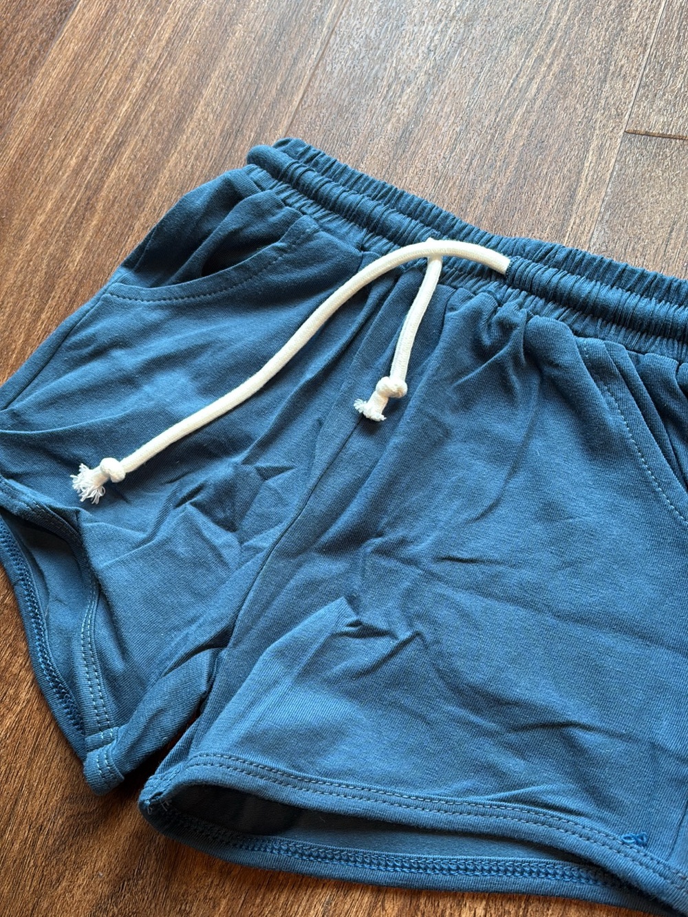 Boys Blue Drawstring Knit Shorts